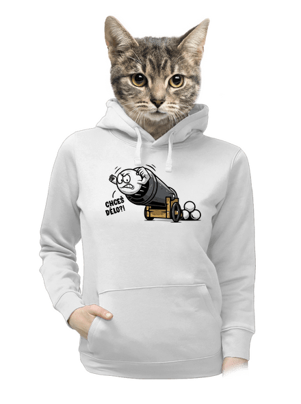 Chceš dělo? dámská mikina klokanka White