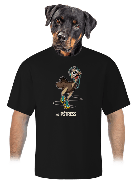 No pštress unisex tričko oversized Black