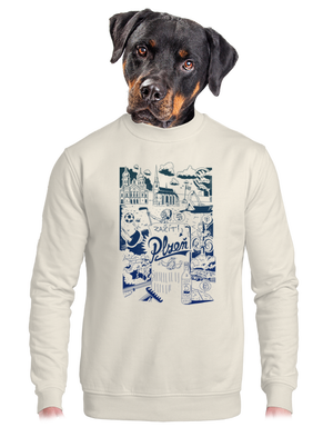 unisex mikina bez kapuce