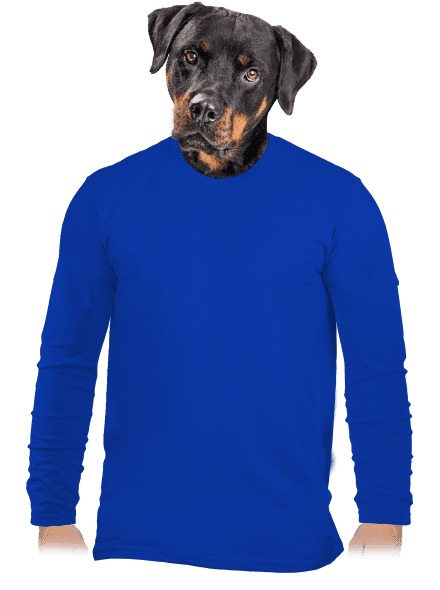 Bez potisku pánské dlouhý rukáv Royal Blue