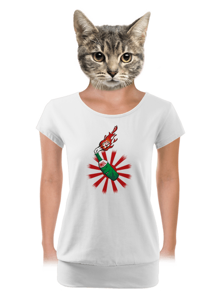 Kamikaze dámské tričko s lemem White