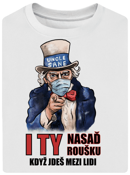 Nasaď roušku unisex tričko oversized White