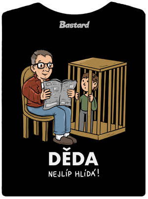 Děda hlídá dámské tričko s lemem Black