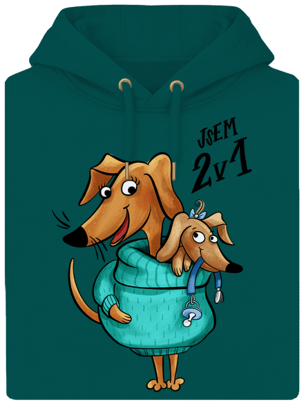 Jsem dva v jednom unisex mikina premium Emerald Green