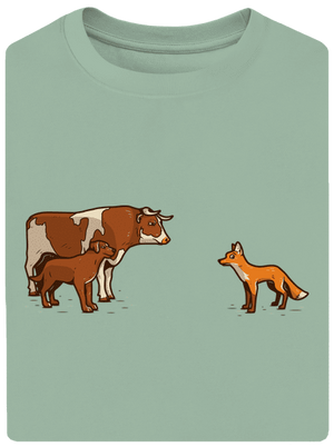 Vůl, pes a vulpes unisex tričko oversized Sage