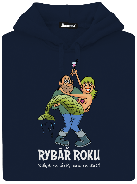 Rybář roku pánská mikina klokanka Navy