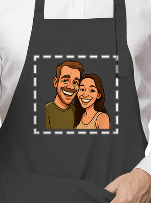 Karikatura z vlastní fotky zástěra Dark Grey