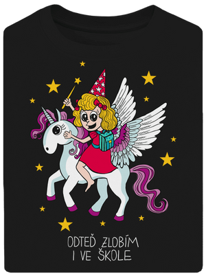 Holka ve škole unisex tričko oversized Black