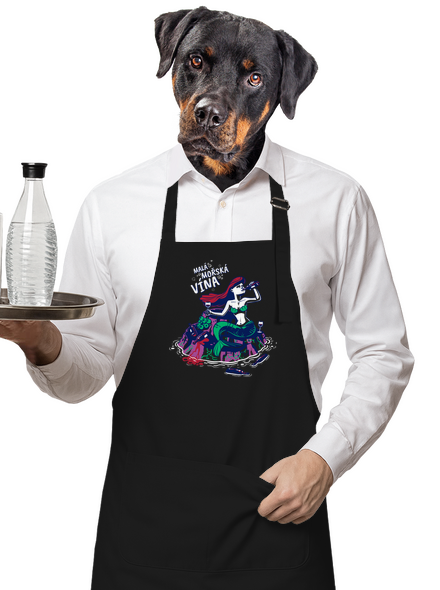Malá mořská vína zástěra Black