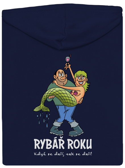 Rybář roku pánská mikina na zip Navy