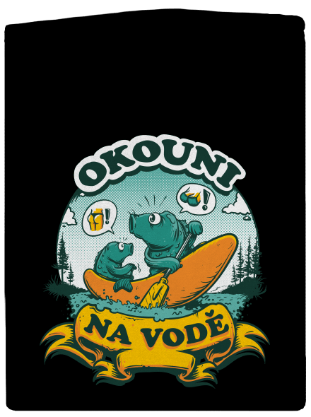 Okouni na vodě pánská mikina na zip Black