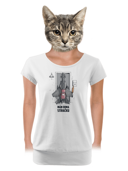 Stíhačka dámské tričko s lemem White