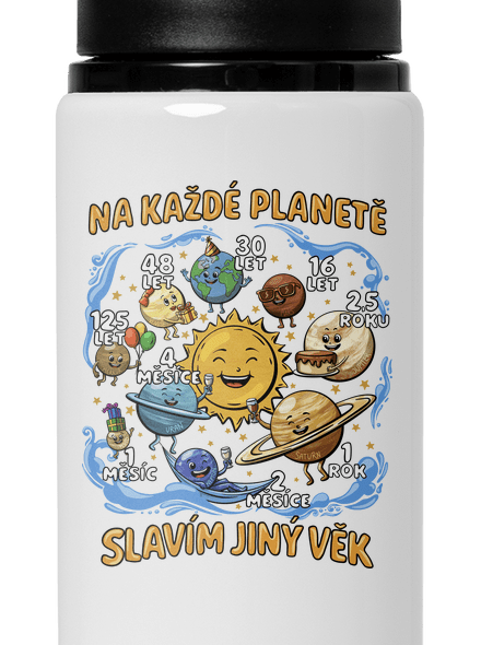 Věk na planetách lahev na vodu White