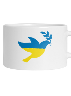 Ukrajina - Holubice obrys hrnek makronka White