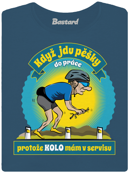 Závislost na kole dámské tričko premium Petrol Blue