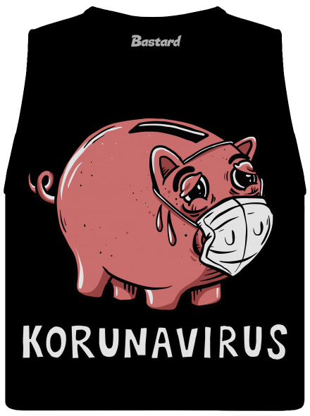Korunavirus v kasičce dámské tílko volné Black
