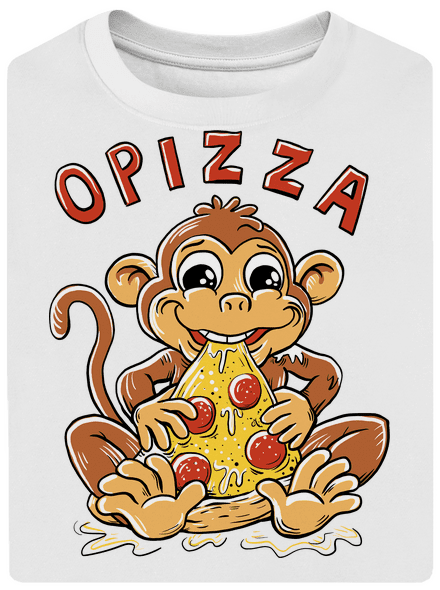 Opizza unisex tričko oversized White