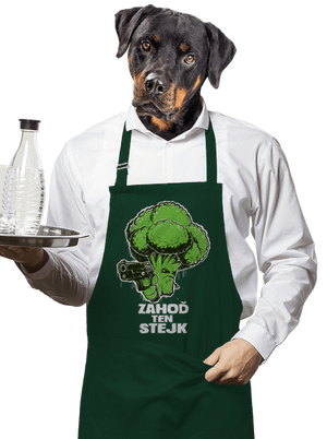 Zahoď ten stejk zástěra Bottle Green