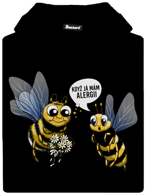 Alergická včelka dětská mikina klokanka Black