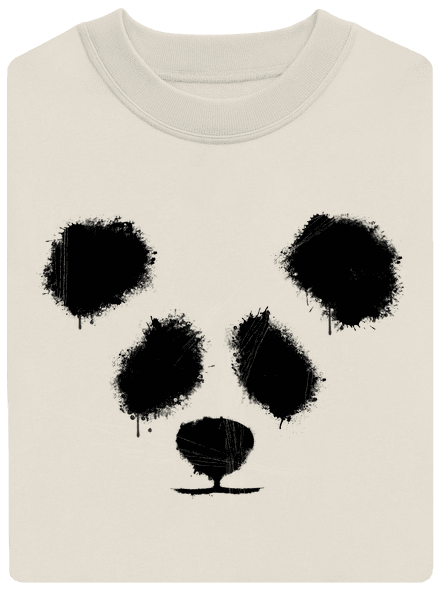 Panda unisex mikina bez kapuce Off White
