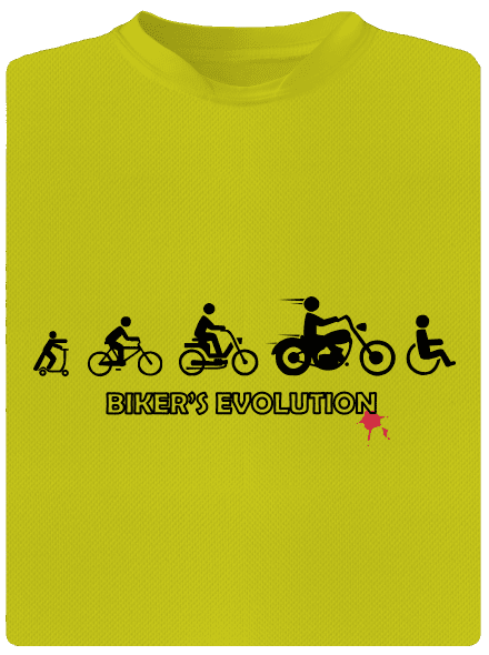 Bikers evolution pánské sportovní tričko Neon Yellow