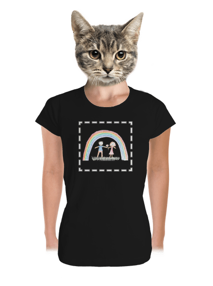 Dětské kresby - nahraj vlastní dámské tričko premium Black