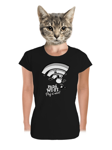 Padá wi-fi dámské tričko premium Black