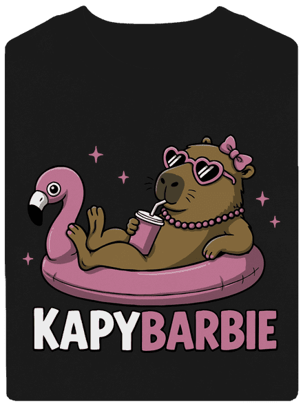 Kapybarbie unisex mikina bez kapuce Black