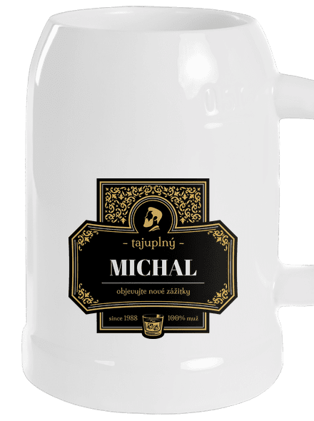 Alkoholová etiketa půllitr White
