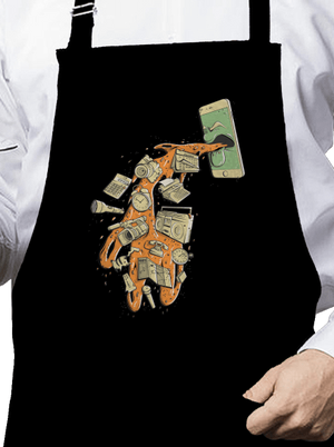 Digitální kocovina zástěra Black