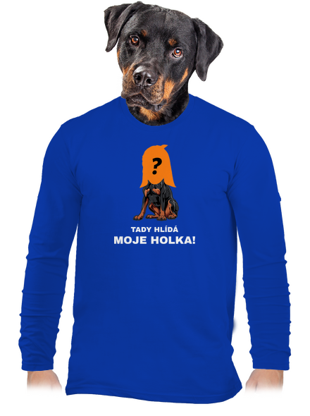 Tady hlídám já pánské dlouhý rukáv Royal Blue
