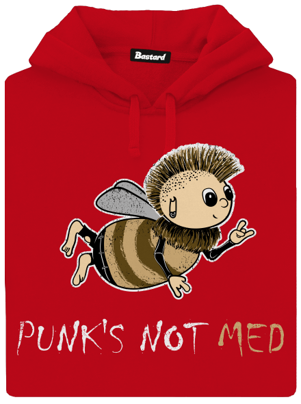 Punks Not Med pánská mikina klokanka Red