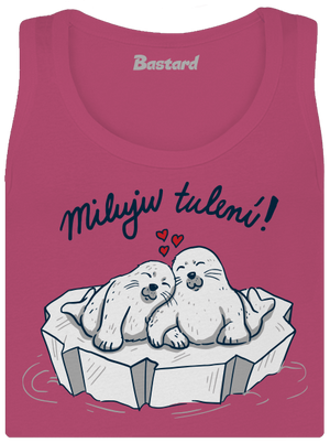 Miluju tulení dámské tílko klasické Magenta