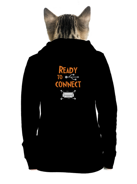 USB připojení dámská mikina na zip Black