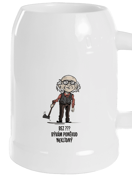 Neklidný - vlastní text půllitr White