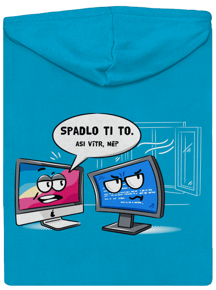 Mac vs. Windows dámská mikina na zip Blue Atol