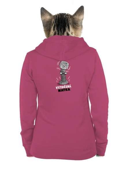 Vytočená matka dámská mikina na zip Magenta