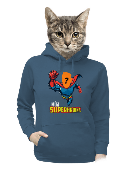 Můj superhrdina dámská mikina klokanka Denim