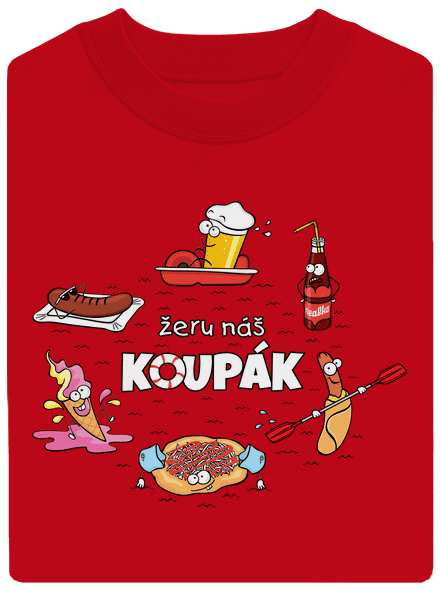 Český koupák unisex mikina bez kapuce Red