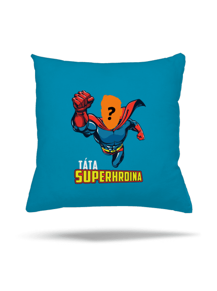 Táta superhrdina polštář Blue Turquoise