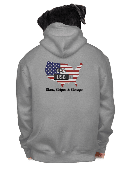 USA a USB pánská mikina na zip Light Melange