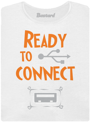 USB připojení dámské tričko s lemem White