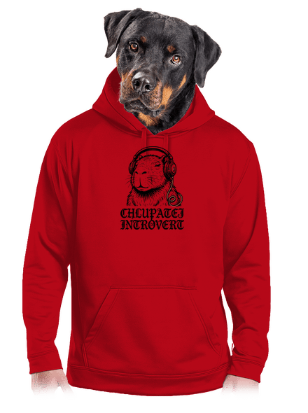 Chlupatej introvert pánská mikina klokanka Red