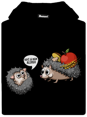 Alergický ježek dětská mikina klokanka Black