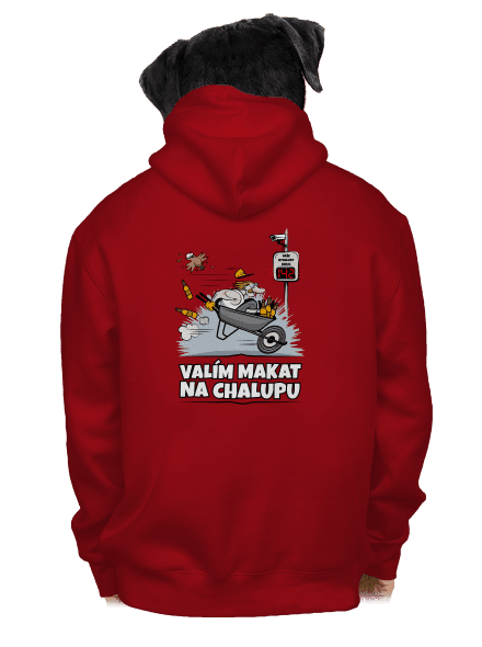 Valím na chalupu pánská mikina na zip Red