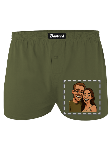 Karikatura z vlastní fotky pánské trenky Khaki
