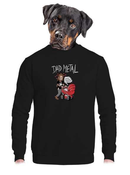 Dad metal unisex mikina bez kapuce Black