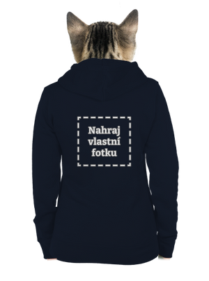 Vlastní potisk dámská mikina na zip Navy Mal