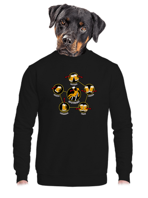 Pivní obvody unisex mikina bez kapuce Black