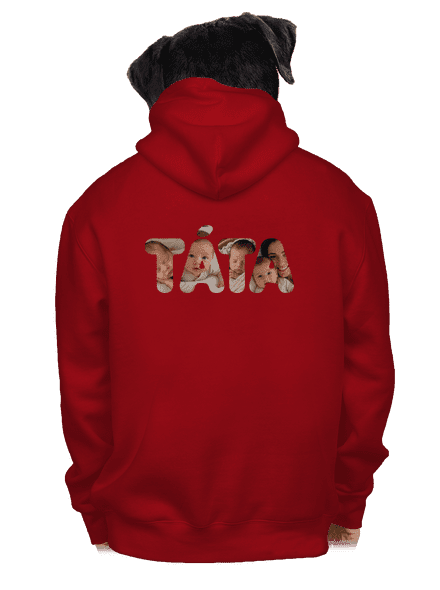Nápis táta z vlastních fotek pánská mikina na zip Red